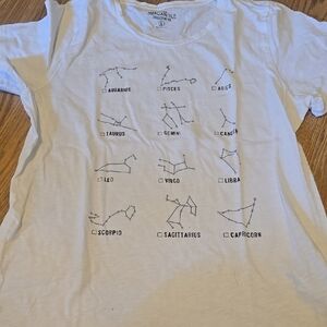 J. Crew Cream Zodiac Graphic Tee